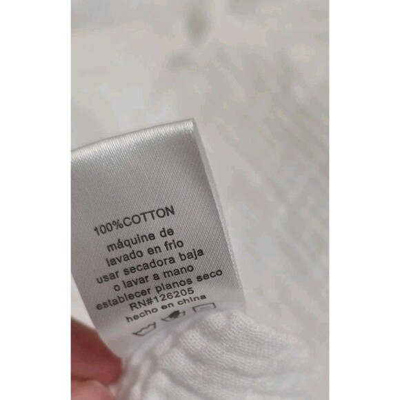 Joie 3X White Crinkle Gauze Boho Flutter Sleeve Peasant Top Blouse Plus Size - Picture 10 of 11